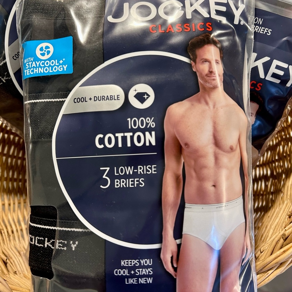 Jockey Classics Black Low-Rise Briefs 3-Pack Size 36